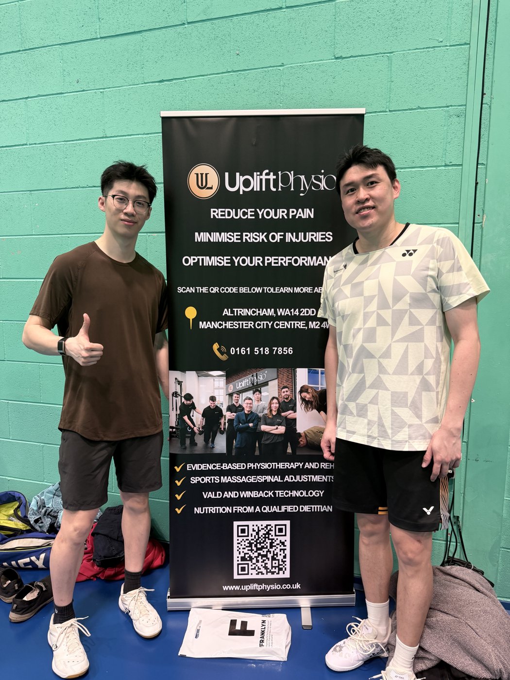 David Ding with Tan Kian Meng, Malaysian badminton player